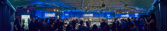 President Obama and Linkedin Corp CEO Jeff Weiner at a town hall meeting at the Computer History Museum, Mountain View, Ca.